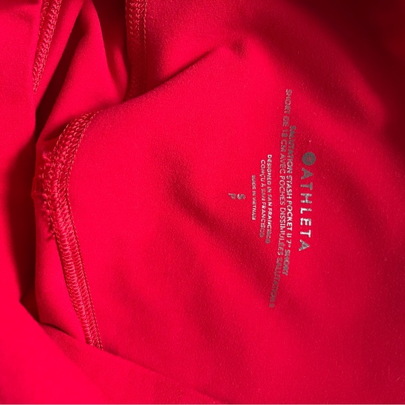 Athleta Women's Vibrant Red Bike Shorts - Picture 3 of 5